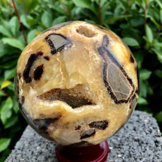Septarian Sphere, 3.65 lbs with crystals